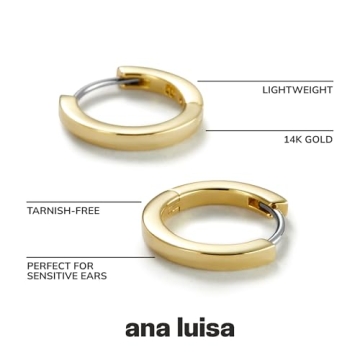 Ana Luisa Gold Huggie Hoop Earrings - Elegant Everyday Hoops