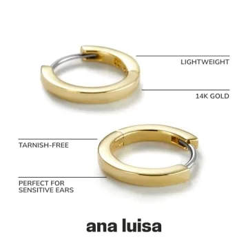 Ana Luisa Gold Huggie Hoop Earrings - Elegant Everyday Hoops