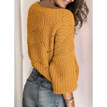 Dokotoo Women’s Hollow Out Cozy Sweater for Fall