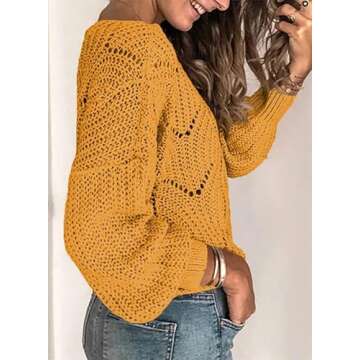 Dokotoo Women’s Hollow Out Cozy Sweater for Fall