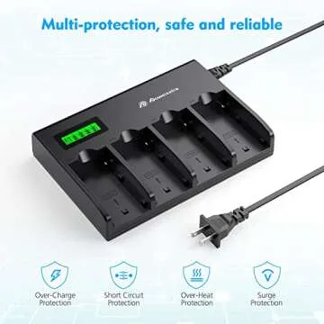 Powerextra 4-Channel Battery Charger for Sony NP-F Series Batteries