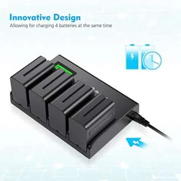 Powerextra 4-Channel Battery Charger for Sony NP-F Series Batteries