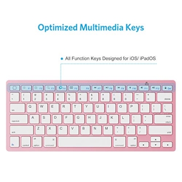 OMOTON Bluetooth Keyboard for iPad & More - Rose Gold