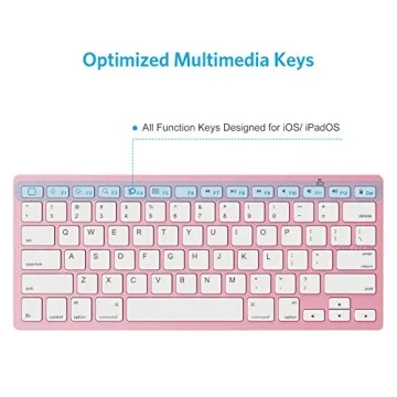 OMOTON Bluetooth Keyboard for iPad & More - Rose Gold