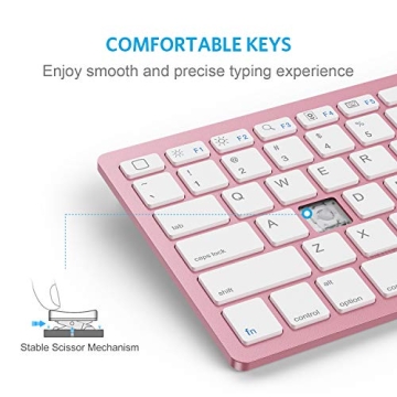 OMOTON Bluetooth Keyboard for iPad & More - Rose Gold