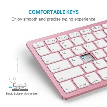 OMOTON Bluetooth Keyboard for iPad & More - Rose Gold