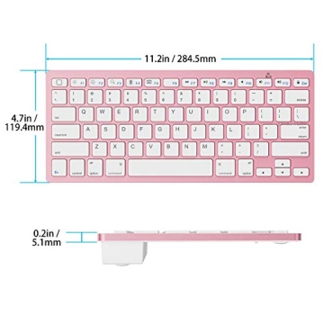 OMOTON Bluetooth Keyboard for iPad & More - Rose Gold