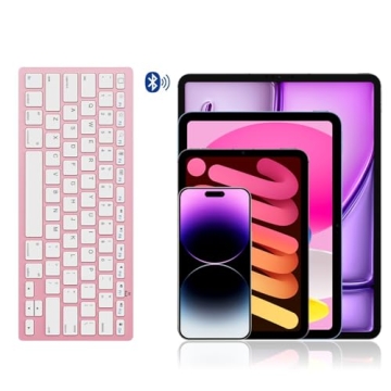 OMOTON Bluetooth Keyboard for iPad & More - Rose Gold