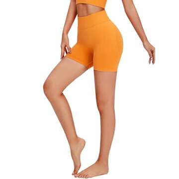 Unthewe Workout Butt Lifting Shorts for Women High Waisted Seamless Gym Yoga Booty Shorts(U429-Booty Yellow-S)
