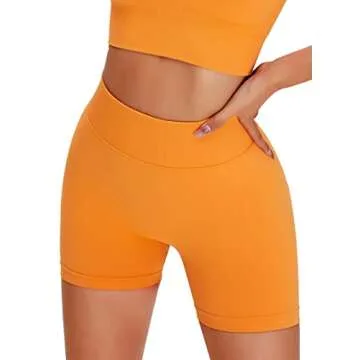 Unthewe Workout Butt Lifting Shorts for Women High Waisted Seamless Gym Yoga Booty Shorts(U429-Booty Yellow-S)