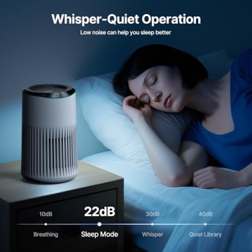 MERONTE Air Purifier: Quiet Essential Oil Diffuser & More