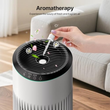 MERONTE Air Purifier: Quiet Essential Oil Diffuser & More