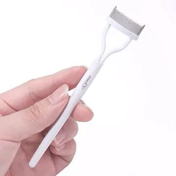 Eyelash Comb MSQ Eyelash Separator Mascara Applicator Eyelash Definer With Comb Cover Arc Designed Cosmetic Brushes Tool White (1PCS)