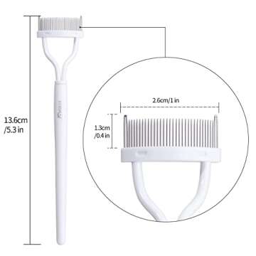 Eyelash Comb MSQ Eyelash Separator Mascara Applicator Eyelash Definer With Comb Cover Arc Designed Cosmetic Brushes Tool White (1PCS)