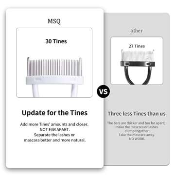 Eyelash Comb MSQ Eyelash Separator Mascara Applicator Eyelash Definer With Comb Cover Arc Designed Cosmetic Brushes Tool White (1PCS)