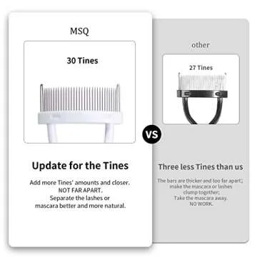 Eyelash Comb MSQ Eyelash Separator Mascara Applicator Eyelash Definer With Comb Cover Arc Designed Cosmetic Brushes Tool White (1PCS)