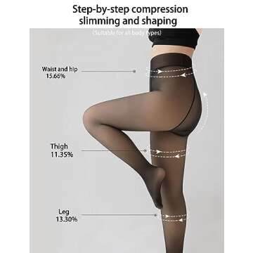 Bontierie Women Fleece Lined Thermal Pantyhose - Stylish and Warm for Winter