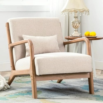 ANJHOME Mid Century Modern Accent Chair - Stylish & Comfortable Lounge Armchair