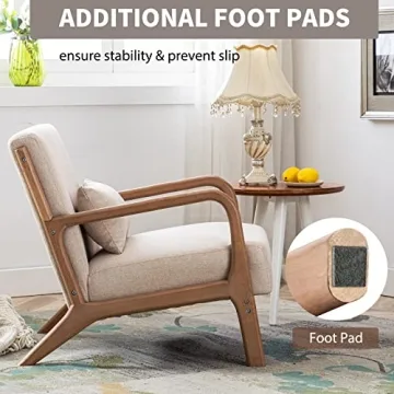 Mid Century Modern Accent Chair - Comfortable Lounge Armchair