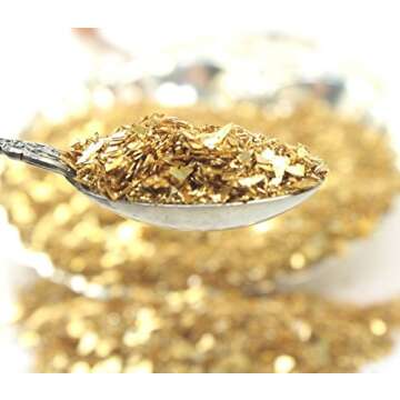 Meyer Imports Crushed Glass Glitter for Arts and Crafts | Broken Glass Gold Fusion German Glitter for Resin Craft Art/Tumblers/Nail Art/DIY Jewellery Making Decoration - 1 oz