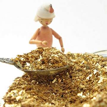 Meyer Imports Crushed Glass Glitter for Arts and Crafts | Broken Glass Gold Fusion German Glitter for Resin Craft Art/Tumblers/Nail Art/DIY Jewellery Making Decoration - 1 oz