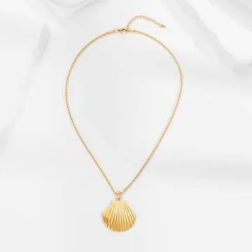 FILMOON Ocean Shell Pendant Necklace for Trendy Women