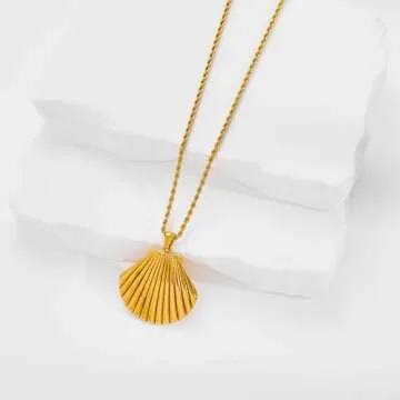 FILMOON Ocean Shell Pendant Necklace for Trendy Women