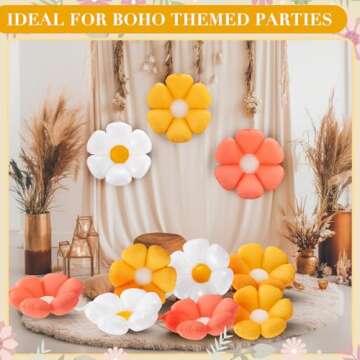 Rotatingpals 10 Pcs Daisy Balloon 28 Inch Flower Balloons Boho Groovy Party Decor for Boho Daisy Themed Birthday Party Baby Shower Wedding Decorations Supplies, 3 Colors