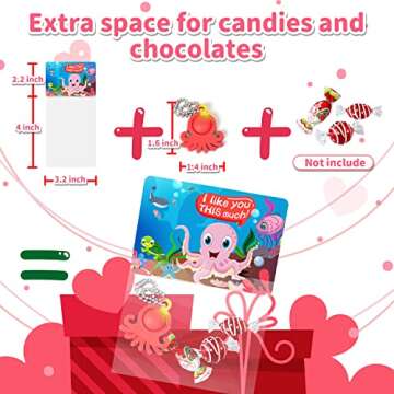 Luxby Valentines Day Cards for Kids Classroom, 24 PCS Pop Fidget Toys Key Chain, Valentines Day Gifts for Kids, Valentine Exchange Gifts Cards for Classroom School Party Favors