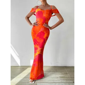 Stylish MASCOMODA Floral Maxi Dress for Summer Events