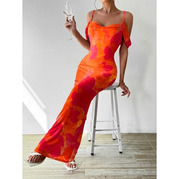 Stylish MASCOMODA Floral Maxi Dress for Summer Events