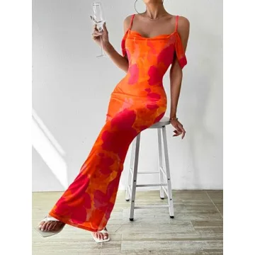 Stylish MASCOMODA Floral Maxi Dress for Summer Events