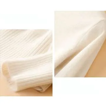 100% Merino Wool Women Turtleneck Sweater 2020 Autumn Winter Warm Soft Knitted Pullover Femme Jumper Women Cashmere Sweater (Off White, XX-Large)