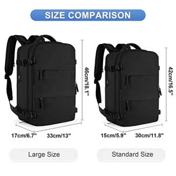 coofay Large Travel Backpack For Women Men Airline Approved Carry On Flight Luggage Waterproof Sport...