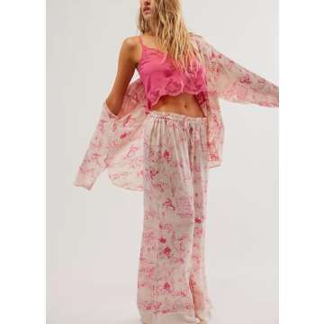 LILTWIST Floral Silk Cowgirl Pajamas for Women