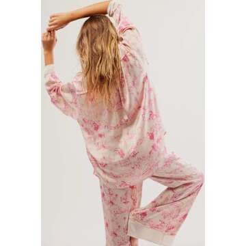 LILTWIST Floral Silk Cowgirl Pajamas for Women