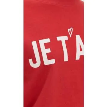 Z SUPPLY Women's First Date Sweatshirt, Cherry, Red, Graphic, M