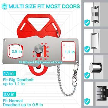 Portable Door Lock Travel Hotel Safety: Hotel Door Locks for Travelers, Home Apartment Security Locker from Inside Room Bedroom Women Travel Gifts Traveler Stocking Stuffers Traveling Essentials