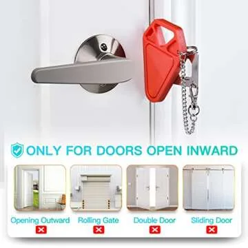Portable Door Lock Travel Hotel Safety: Hotel Door Locks for Travelers, Home Apartment Security Locker from Inside Room Bedroom Women Travel Gifts Traveler Stocking Stuffers Traveling Essentials
