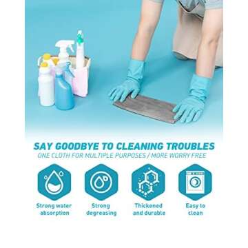 WEAWE Microfiber Cleaning Cloth Grey-50Pcs (13x13 inch) 2100 Series Ultra Soft Highly Absorbent Rags for Cleaning, Reusable and Lint Free Cleaning Towels for Housekeeping-Machine Wash (Gray)