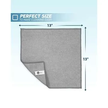 WEAWE Microfiber Cleaning Cloth Grey-50Pcs (13x13 inch) 2100 Series Ultra Soft Highly Absorbent Rags for Cleaning, Reusable and Lint Free Cleaning Towels for Housekeeping-Machine Wash (Gray)