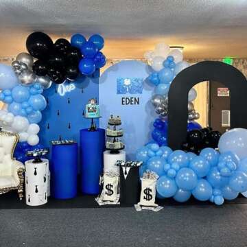 Jobkoo Blue and Black Balloon Arch Kit for All Celebrations