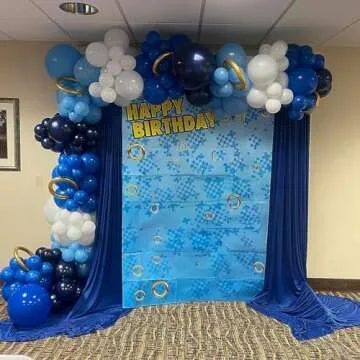 Jobkoo Blue and Black Balloon Arch Kit for All Celebrations