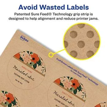 Avery Kraft Round Labels - 180 Customizable Labels
