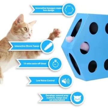WINGPET Cat Toys for Indoor Cats, Electronic Automated Cat Toys with Mouse Tail & Catnip Ball, Interactive Cat Toys, Exerciser Entertainment Hunting for Kitty Pet, Auto Shut Off…
