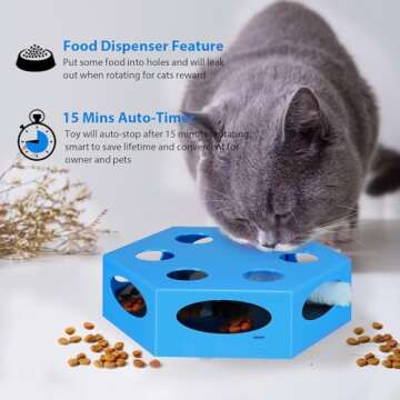 WINGPET Cat Toys for Indoor Cats, Electronic Automated Cat Toys with Mouse Tail & Catnip Ball, Interactive Cat Toys, Exerciser Entertainment Hunting for Kitty Pet, Auto Shut Off…