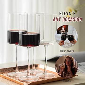 Elegant RAVNDOX Square Wine Glass Set for All Occasions