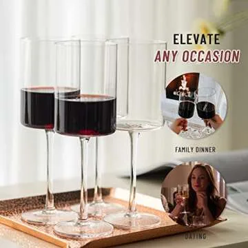 Elegant RAVNDOX Square Wine Glass Set for All Occasions