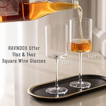 Elegant RAVNDOX Square Wine Glass Set for All Occasions