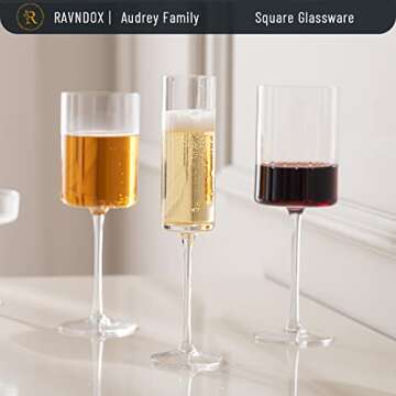 Elegant RAVNDOX Square Wine Glass Set for All Occasions